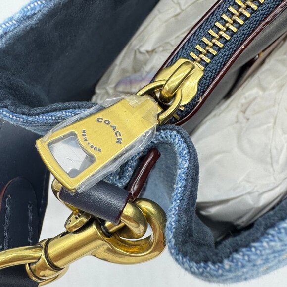 COACH Willow denim small bucket shoulder crossbody bag - BLUE - Picture 13 of 14